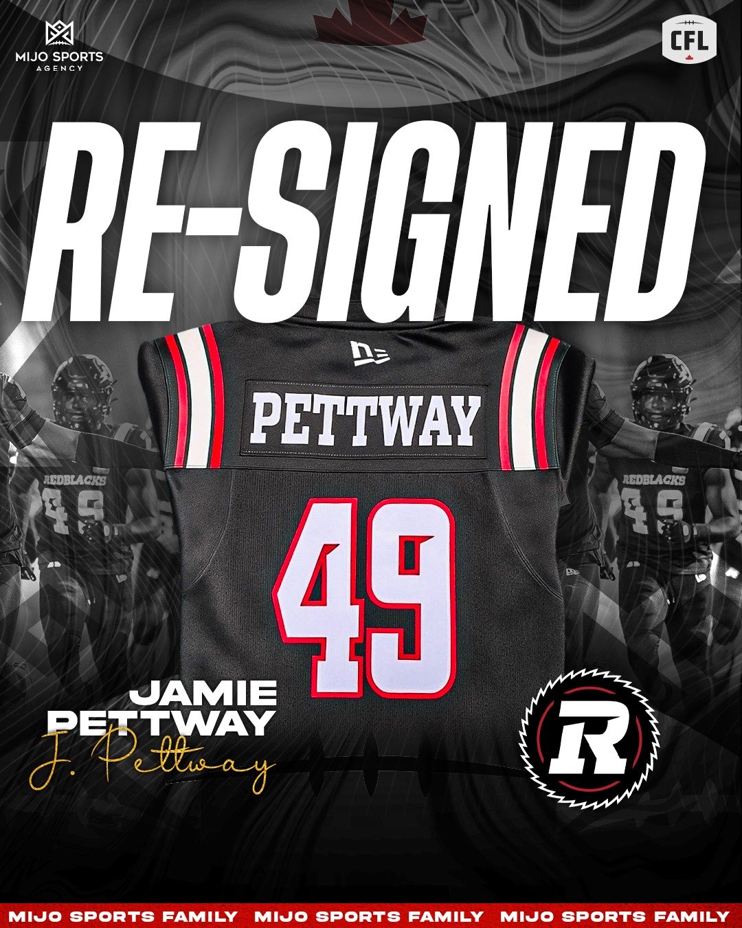 Jamie Pettway CFL LB Signed Ottawa Redblacks